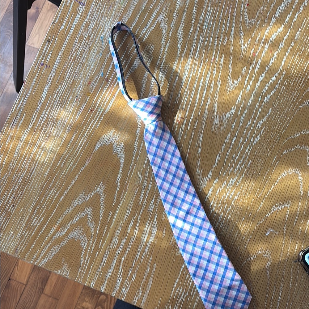 Stylish Pink and Blue Checkered Tie